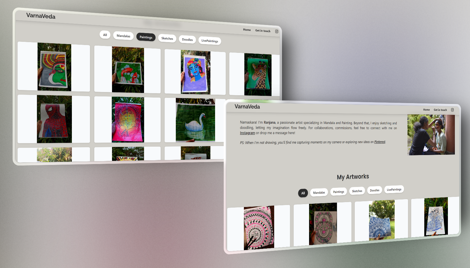 VarnaVeda - Art Portfolio project screenshot